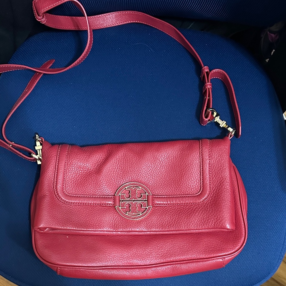Tory Burch Red Leather Crossbody Bag